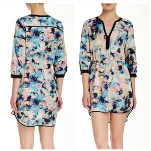 Parker printed watercolor long sleeve dress